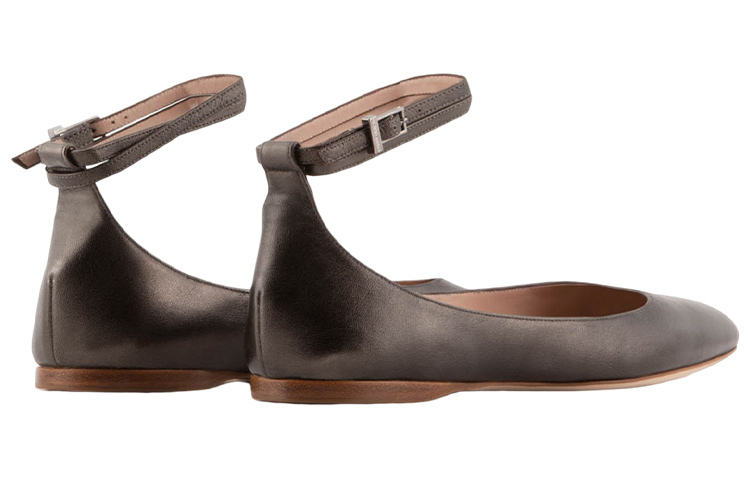 (W) Emporio Armani Leather Buckle Flat 'Brown' 圖 3