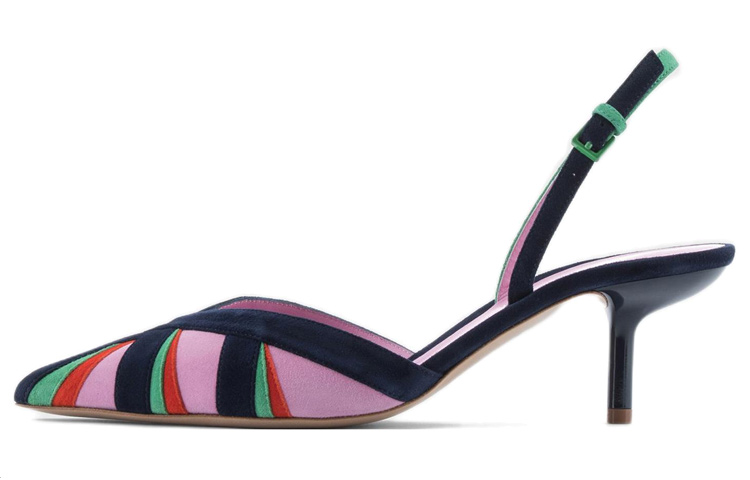 (W) Emporio Armani Leather Buckle Stiletto 'Blue Pink'