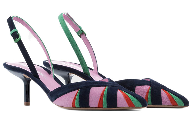 (W) Emporio Armani Leather Buckle Stiletto 'Blue Pink' 圖 3