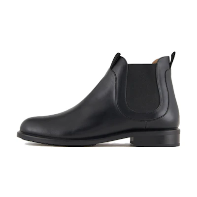 (W) Emporio Armani Leather Chelsea Boot 'Black CMFT'