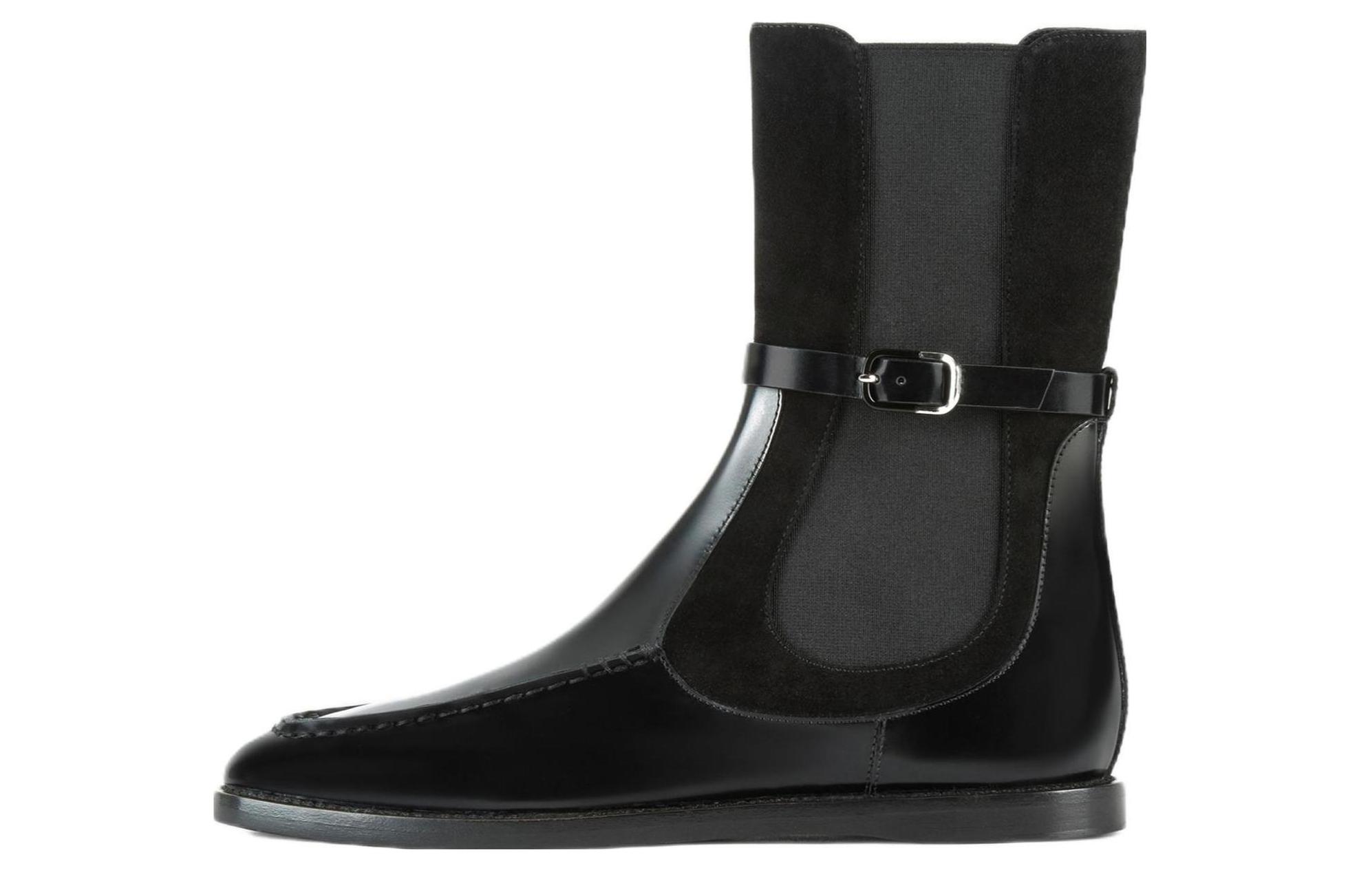 (W) Emporio Armani Leather Chelsea Boot 'Black CMFT'