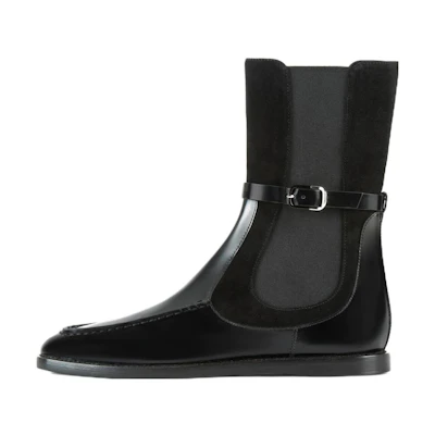 (W) Emporio Armani Leather Chelsea Boot 'Black CMFT'