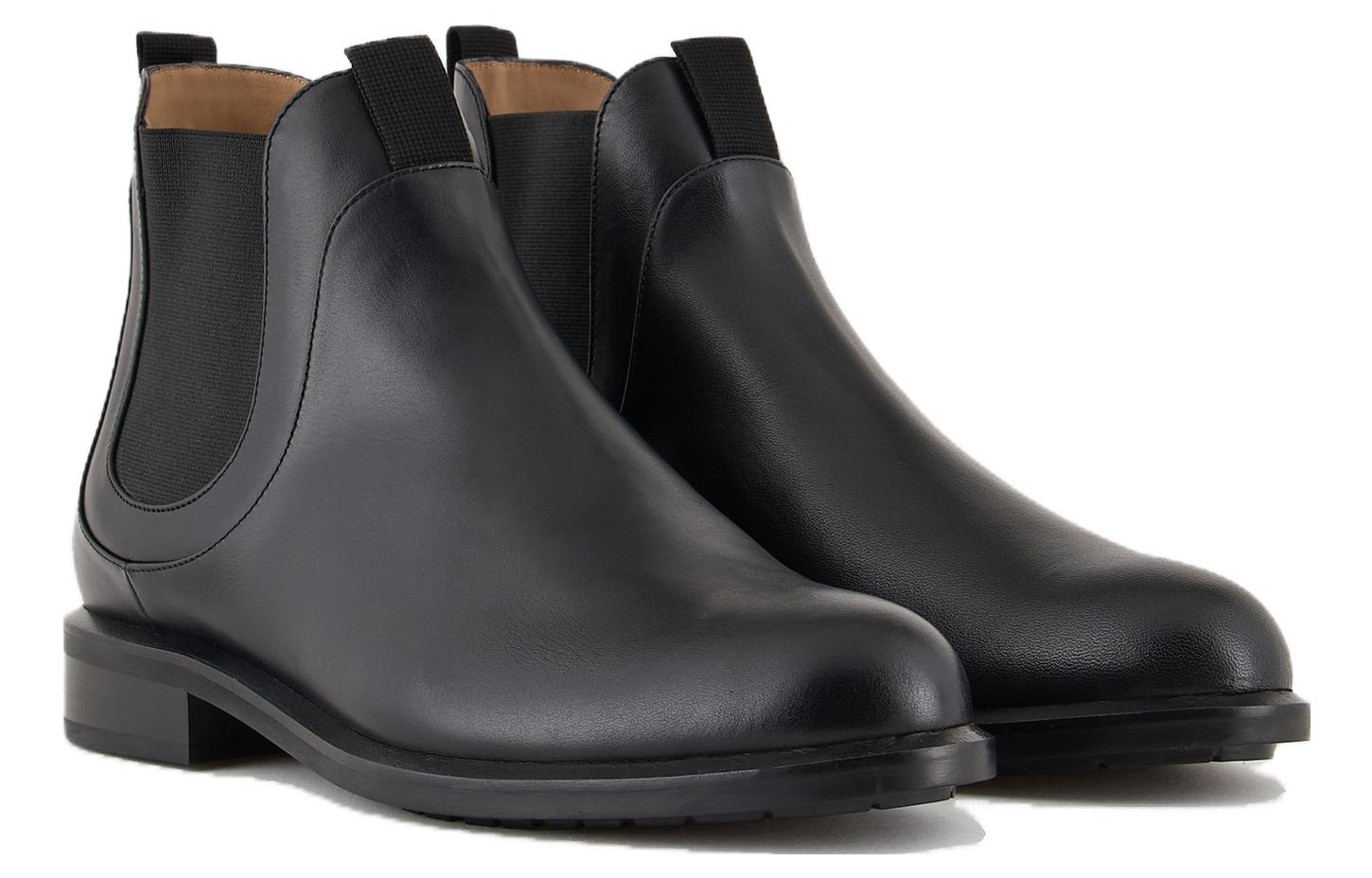 (W) Emporio Armani Leather Chelsea Boot 'Black CMFT' 圖 2