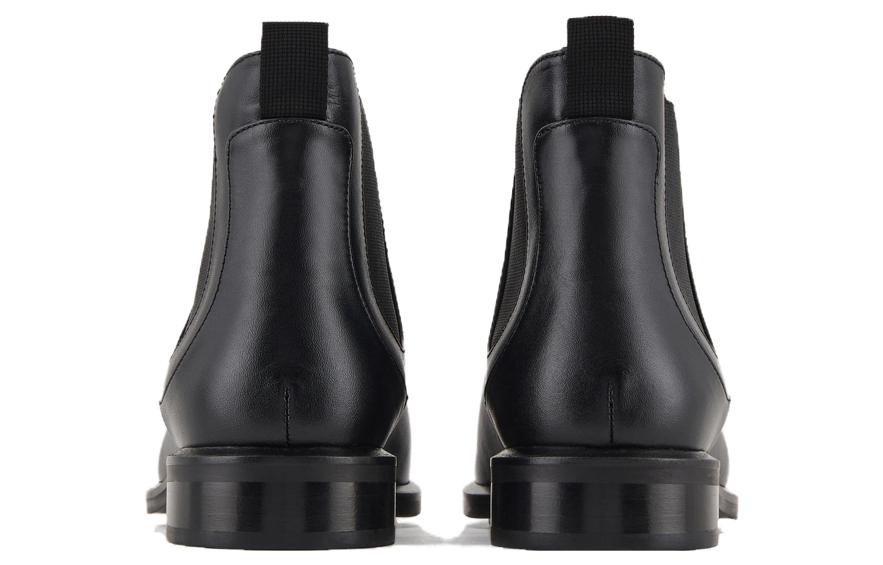 (W) Emporio Armani Leather Chelsea Boot 'Black CMFT' 圖 3