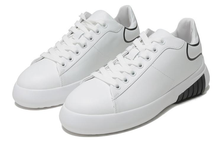 (W) Emporio Armani Leather Eagle Print Thick Sole Sneakers 'White' 圖 3
