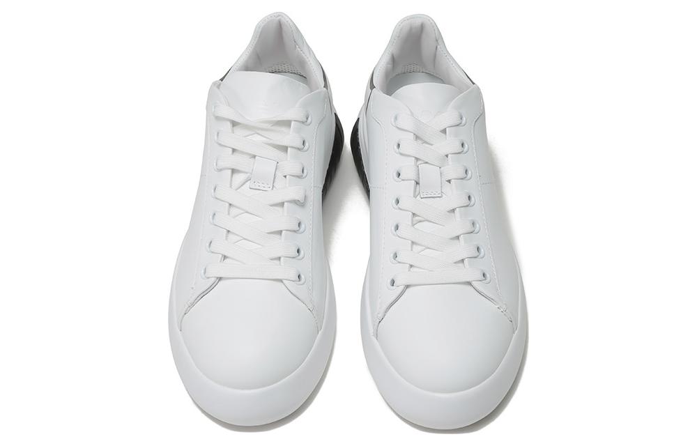 (W) Emporio Armani Leather Eagle Print Thick Sole Sneakers 'White' 圖 4