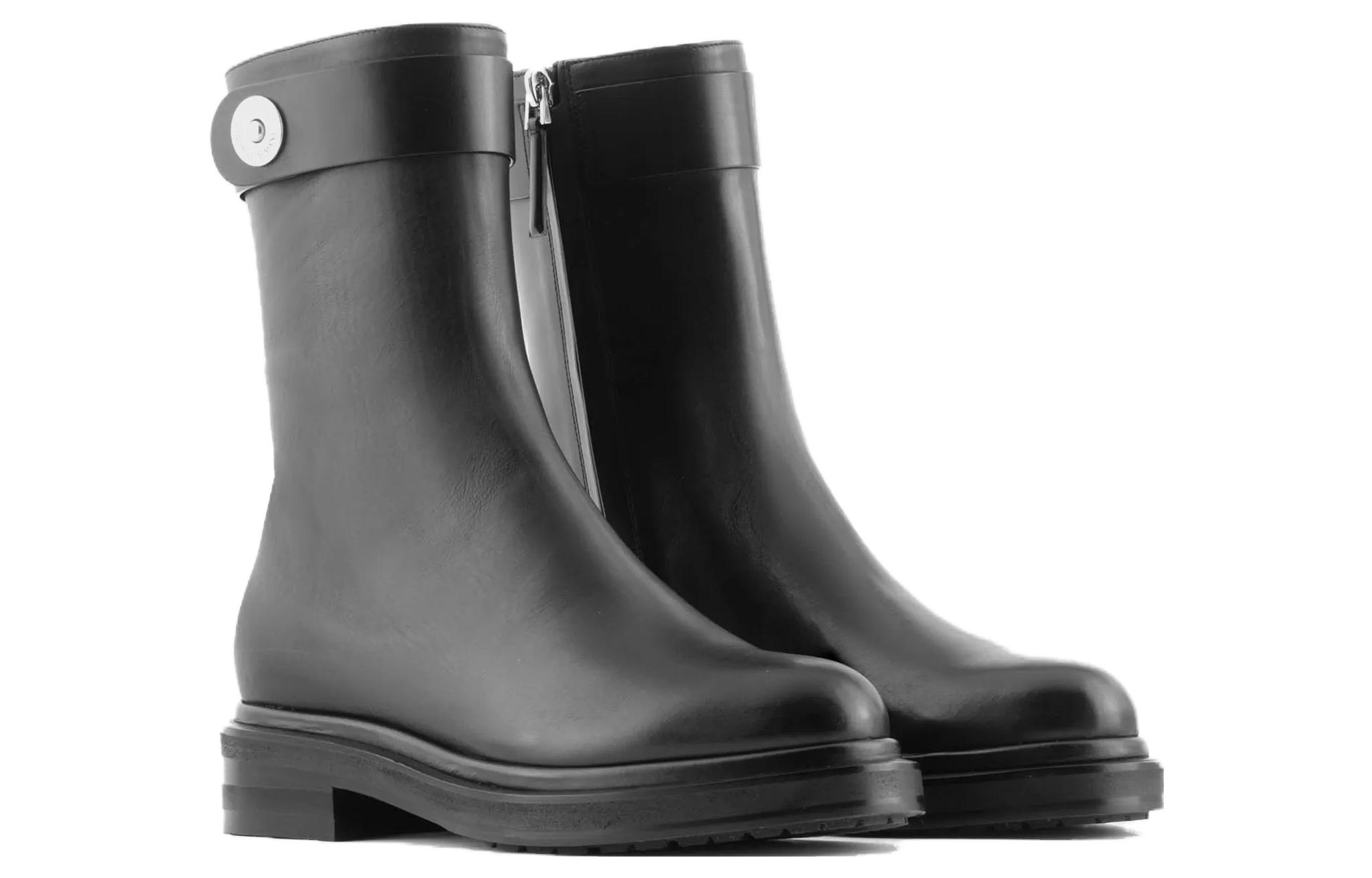 (W) Emporio Armani Leather Fashion Zip Ankle Boot 'Black' 圖 2