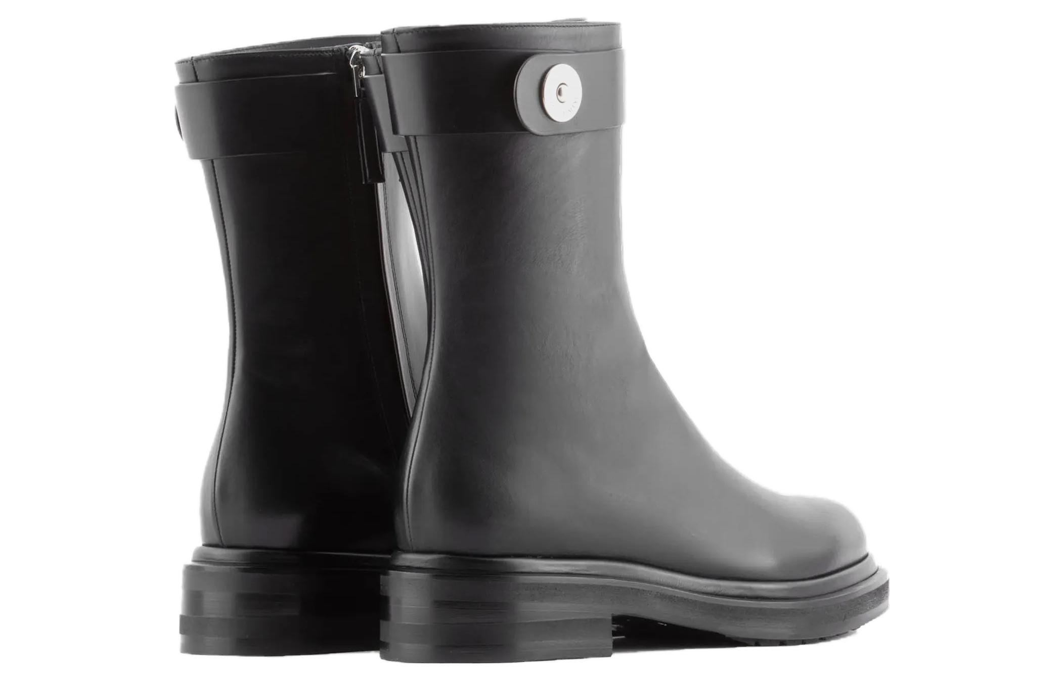 (W) Emporio Armani Leather Fashion Zip Ankle Boot 'Black' 圖 4