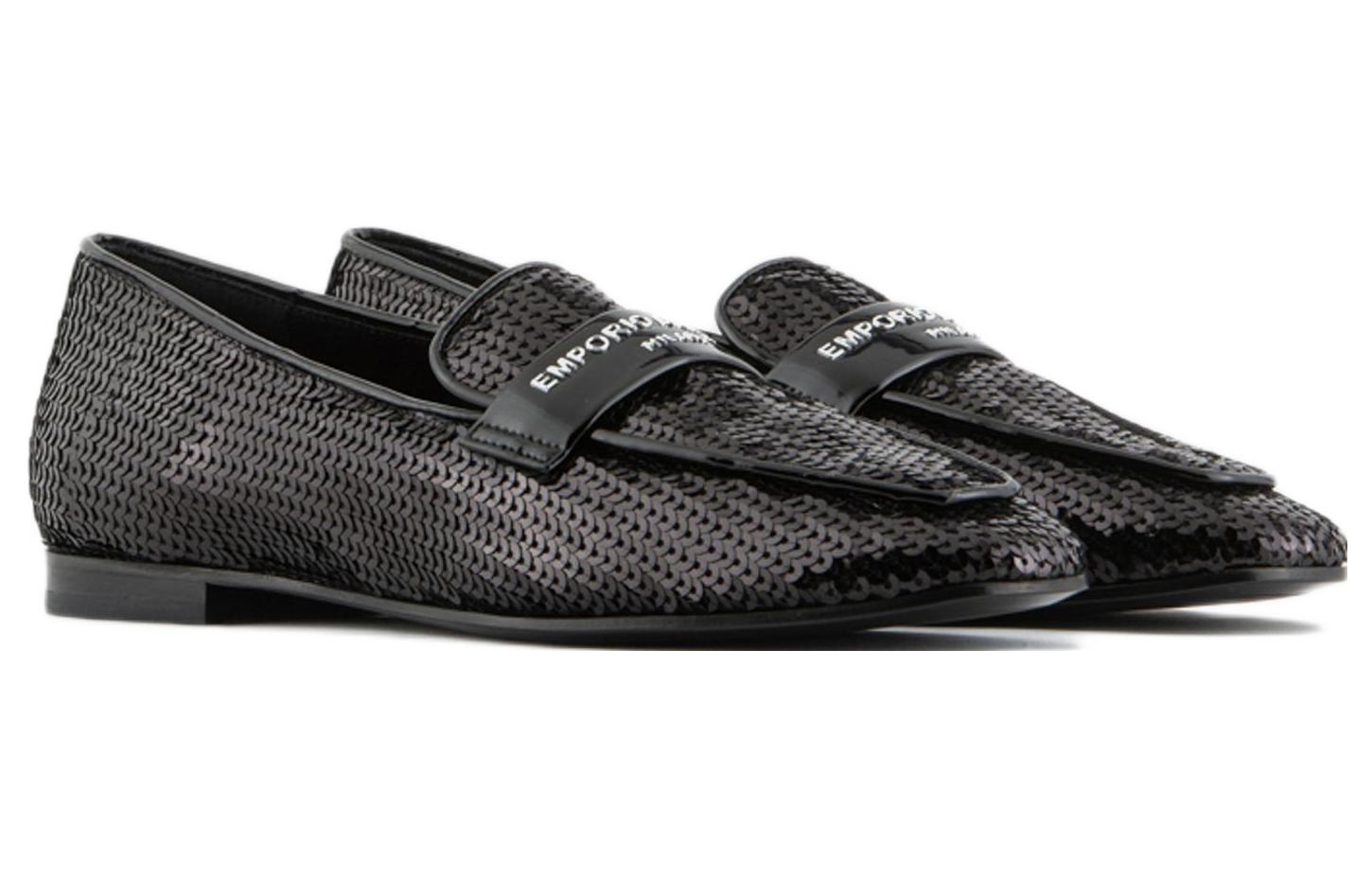 (W) Emporio Armani Leather Flat 'Black Sequin' 圖 2