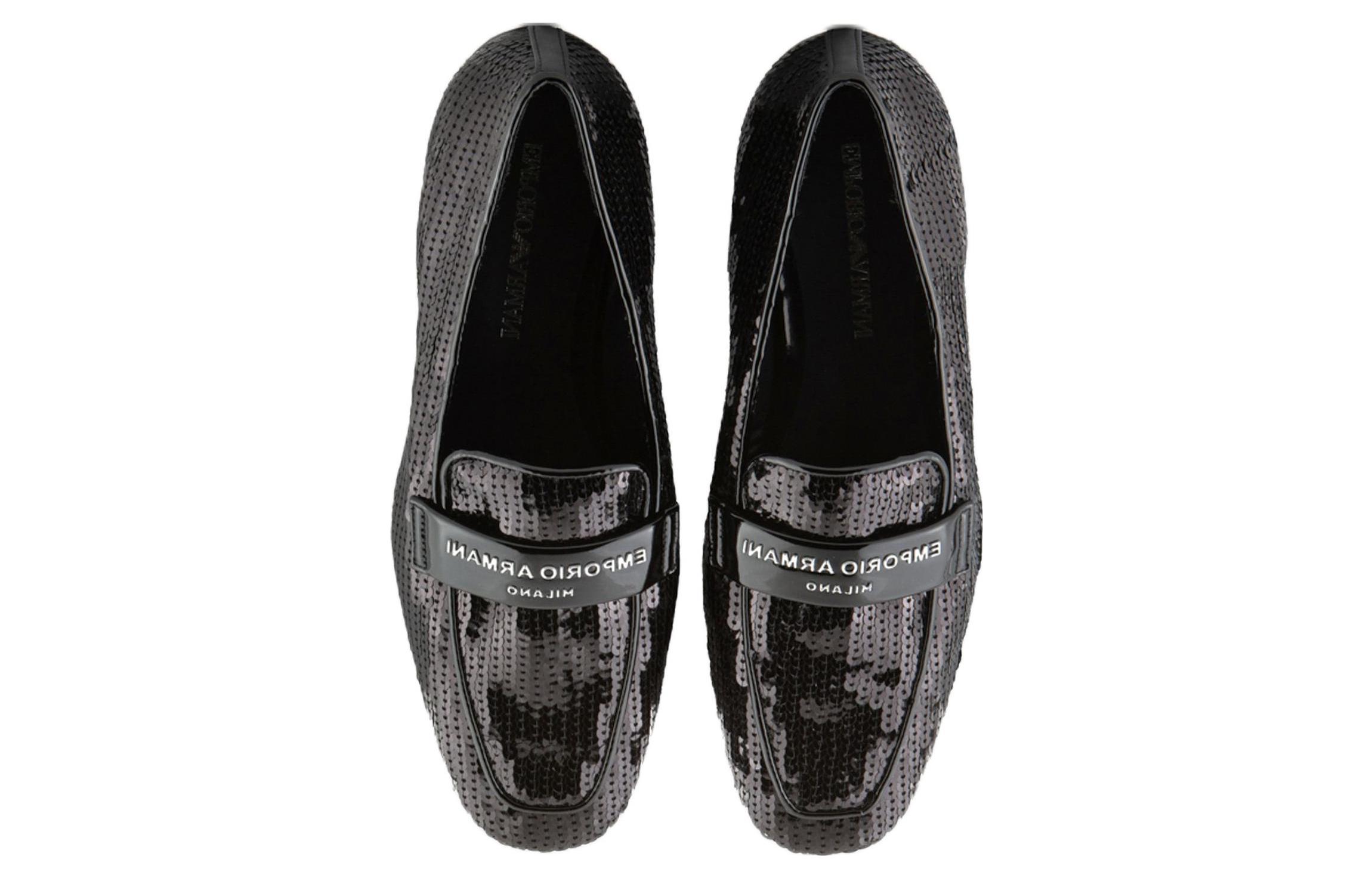 (W) Emporio Armani Leather Flat 'Black Sequin' 圖 3