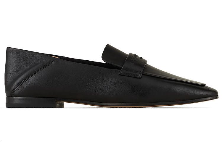 (W) Emporio Armani Leather Flat 'Embossed Logo Black' 圖 2
