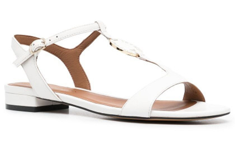 Order (Women) Emporio Armani Leather Flat Sandal 'White' X3P640XF43800001