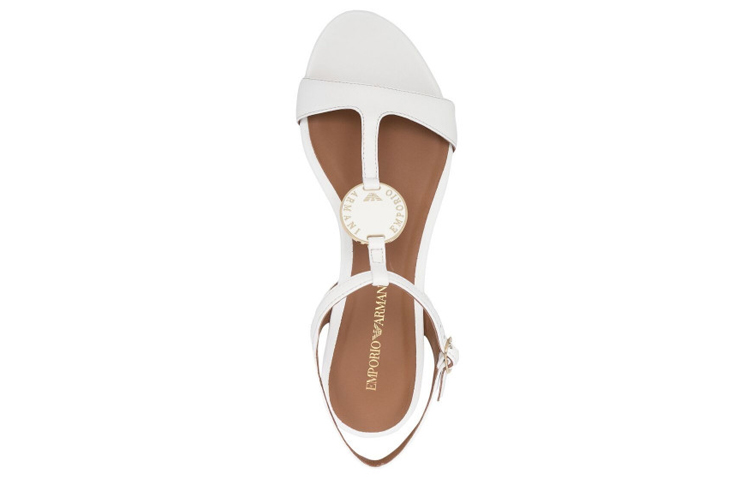 Shop (Women) Emporio Armani Leather Flat Sandal 'White' X3P640XF43800001