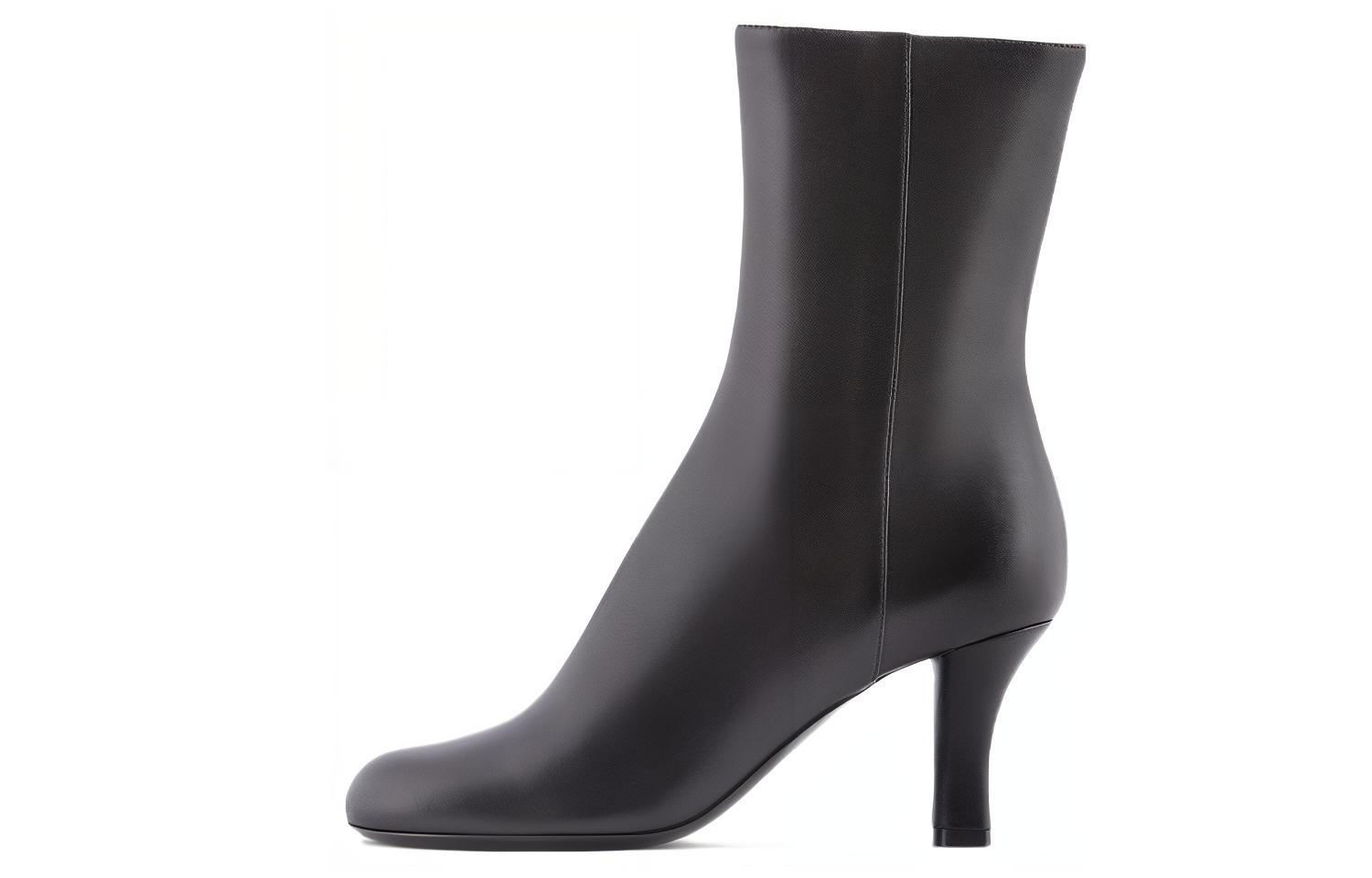 (W) Emporio Armani Leather High-Heel Ankle Boot 'Black'