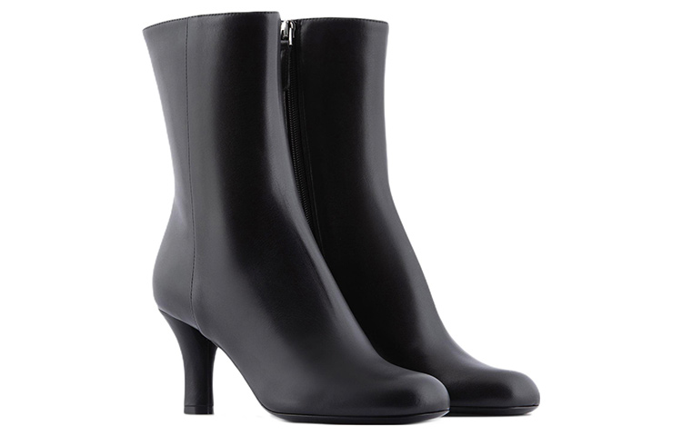 (W) Emporio Armani Leather High-Heel Ankle Boot 'Black' 圖 2