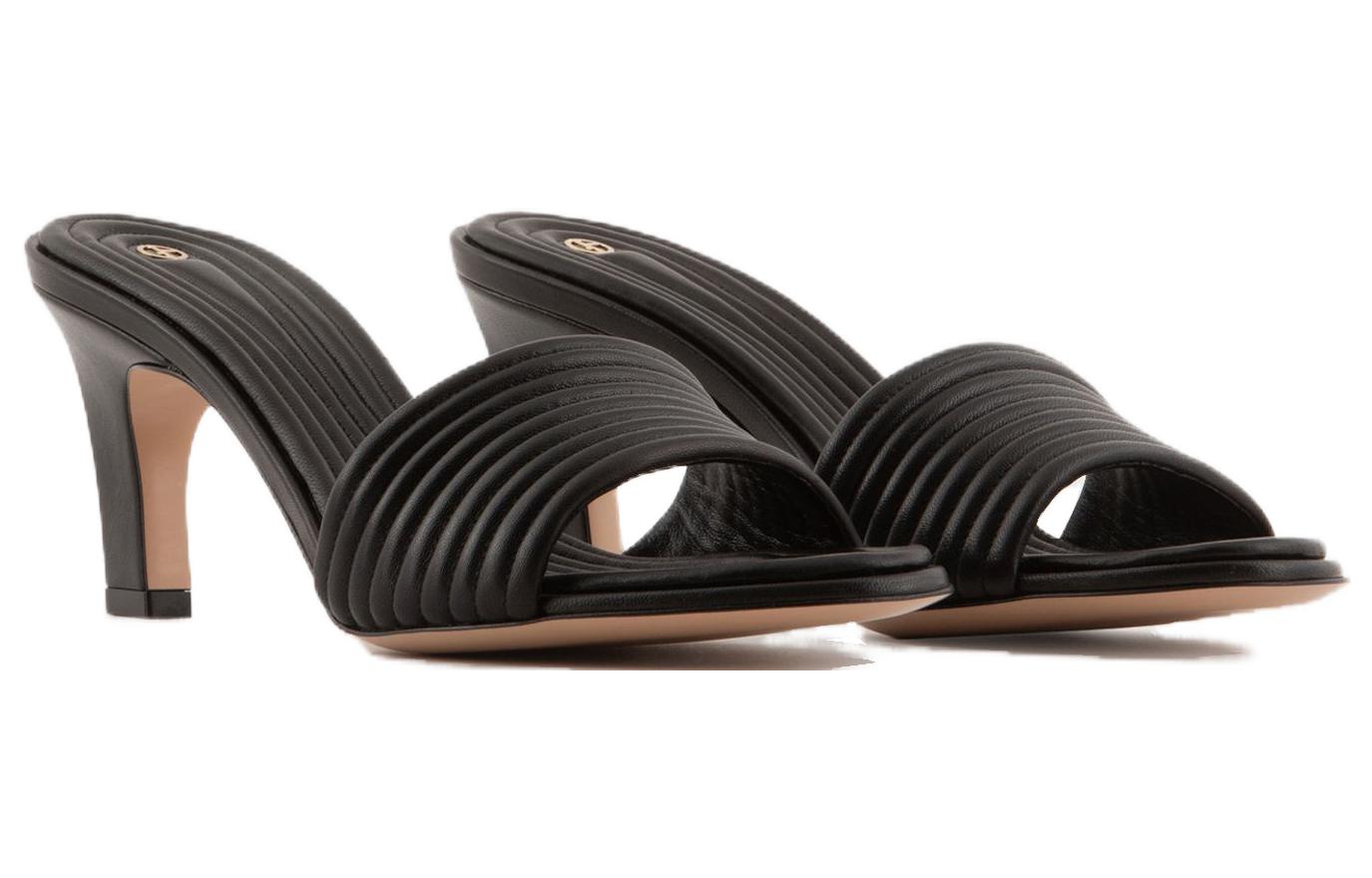 (W) Emporio Armani Leather High-Heel Slide 'Black Fashion' 圖 2
