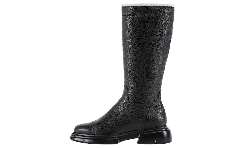 Buy (W) 安普里奥·阿玛尼 黑色鹿纹皮革高帮鞋 X3O213XF538100002