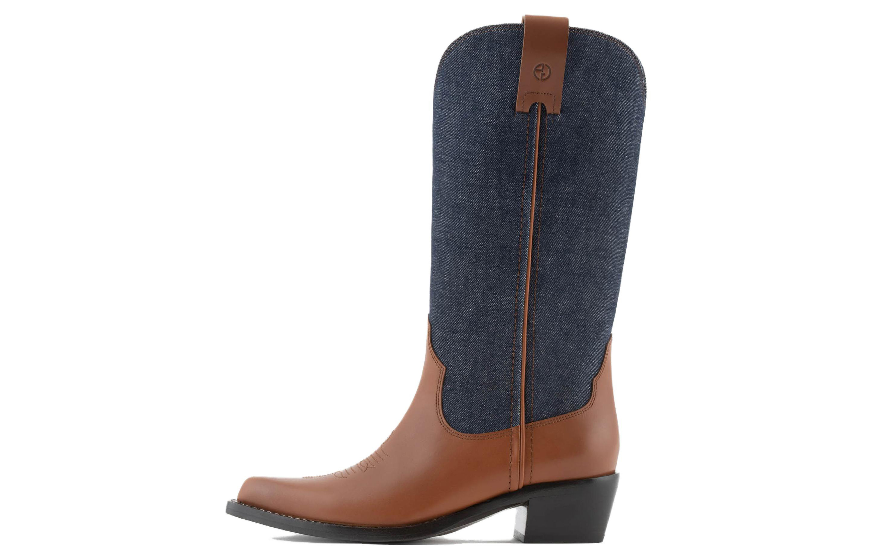 (W) Emporio Armani Leather High-Top Boot 'Denim Blue'