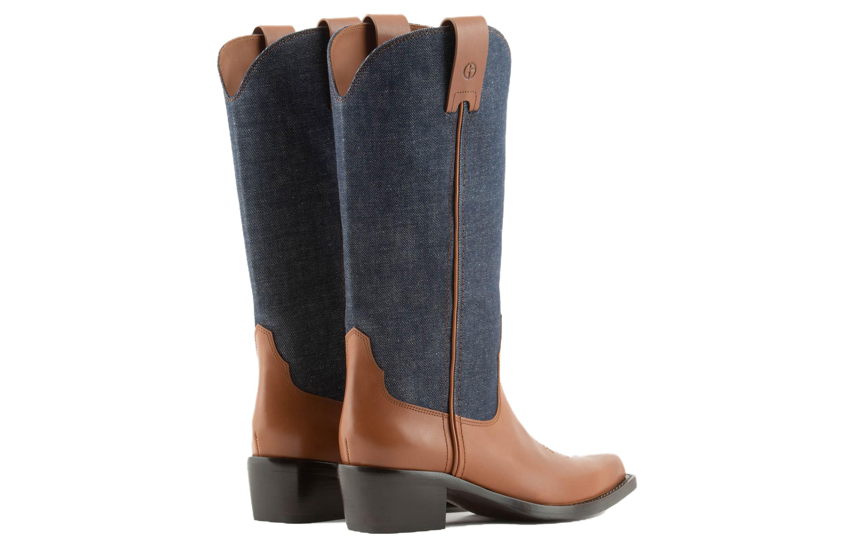 (W) Emporio Armani Leather High-Top Boot 'Denim Blue' 圖 3