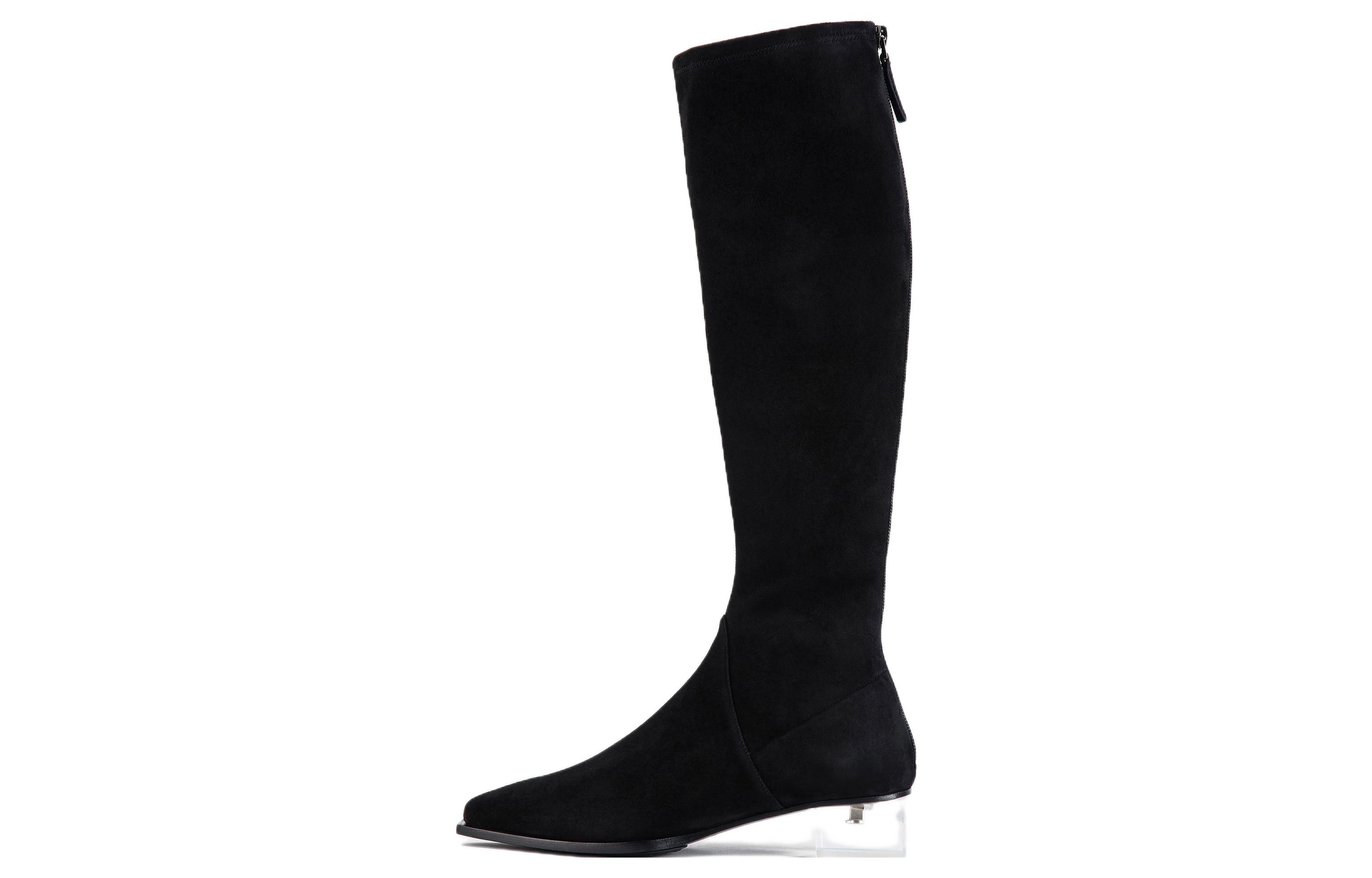 (Women) Emporio Armani Leather High-Top Boots 'Black Zip' X1O230XN3381K001