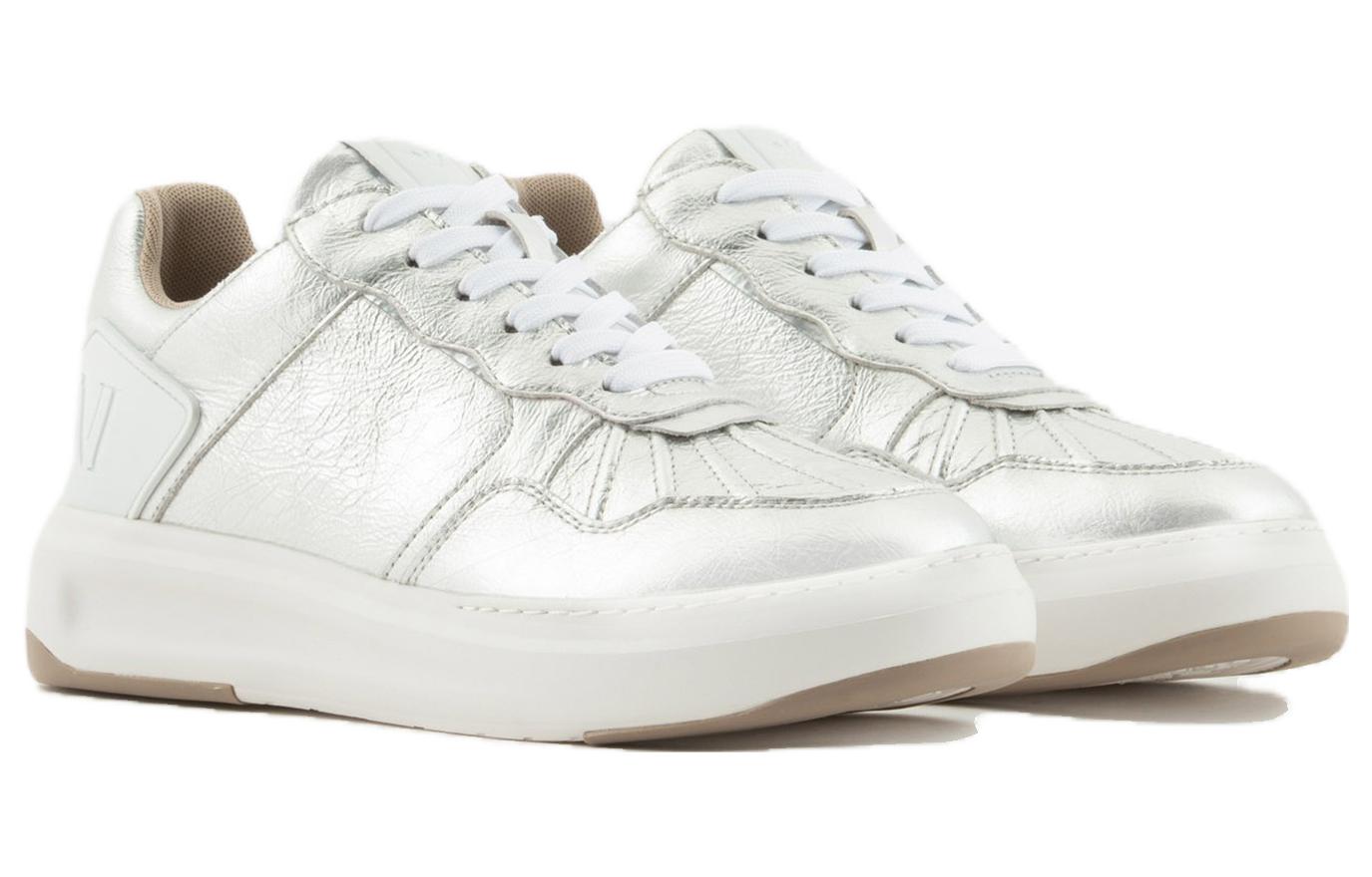 Order (W) Sneakers Tinggi Kulit Emporio Armani 'Silver' X3X193XN893T265