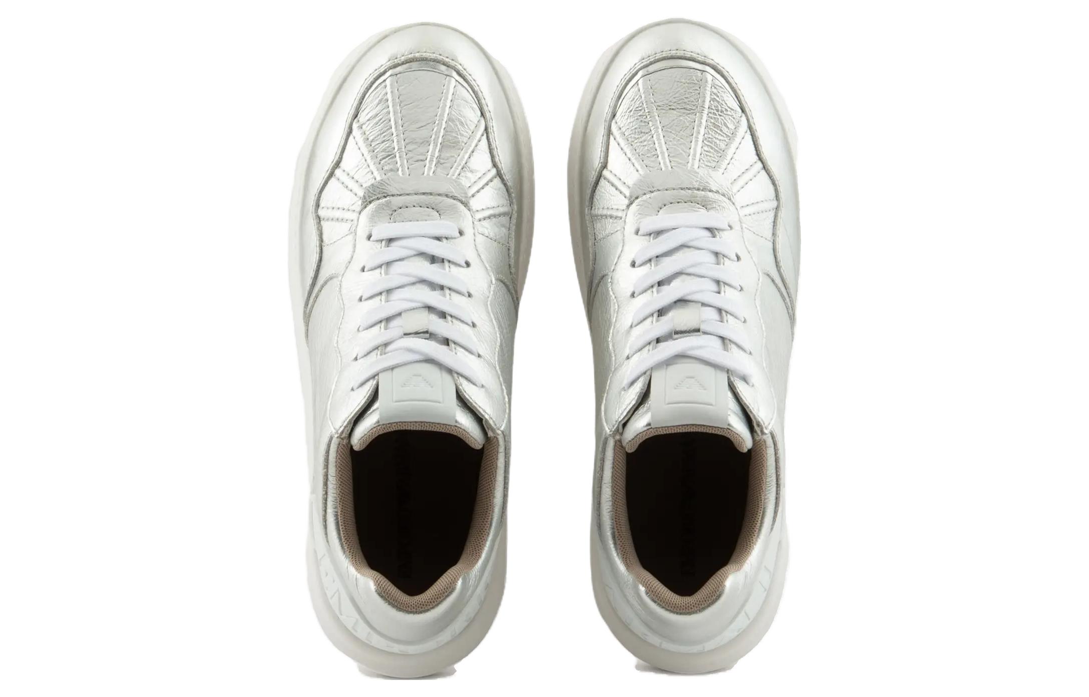 Lookbook (W) Sneakers Tinggi Kulit Emporio Armani 'Silver' X3X193XN893T265
