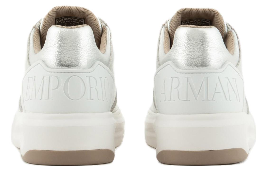 Shop (W) Sneakers Tinggi Kulit Emporio Armani 'Silver' X3X193XN893T265