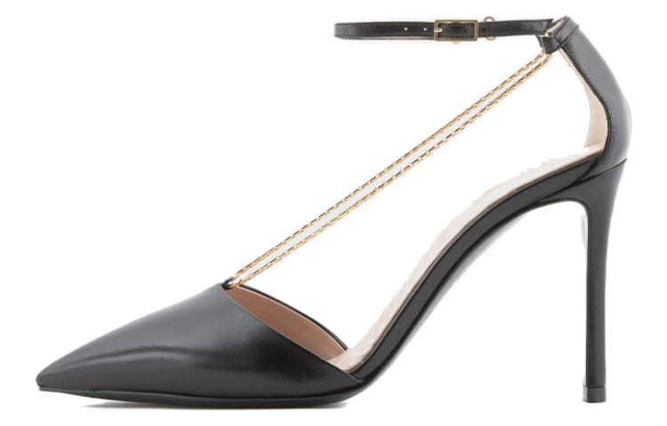 (Women) Emporio Armani Leather Kitten Heel Pumps 'Black Buckle' X1F183XF491100002