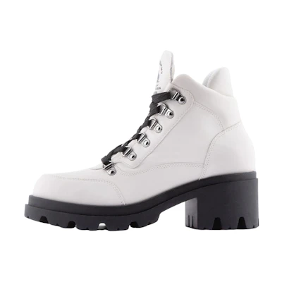 (W) Emporio Armani Leather Lace-Up 'White Mountain Boot'