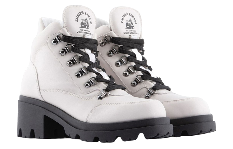 (W) Emporio Armani Leather Lace-Up 'White Mountain Boot' 圖 2