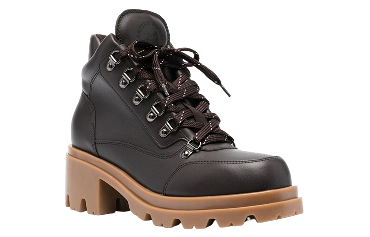 (W) Emporio Armani Leather Lace-Up Boot 'Fashion Brown' 圖 2