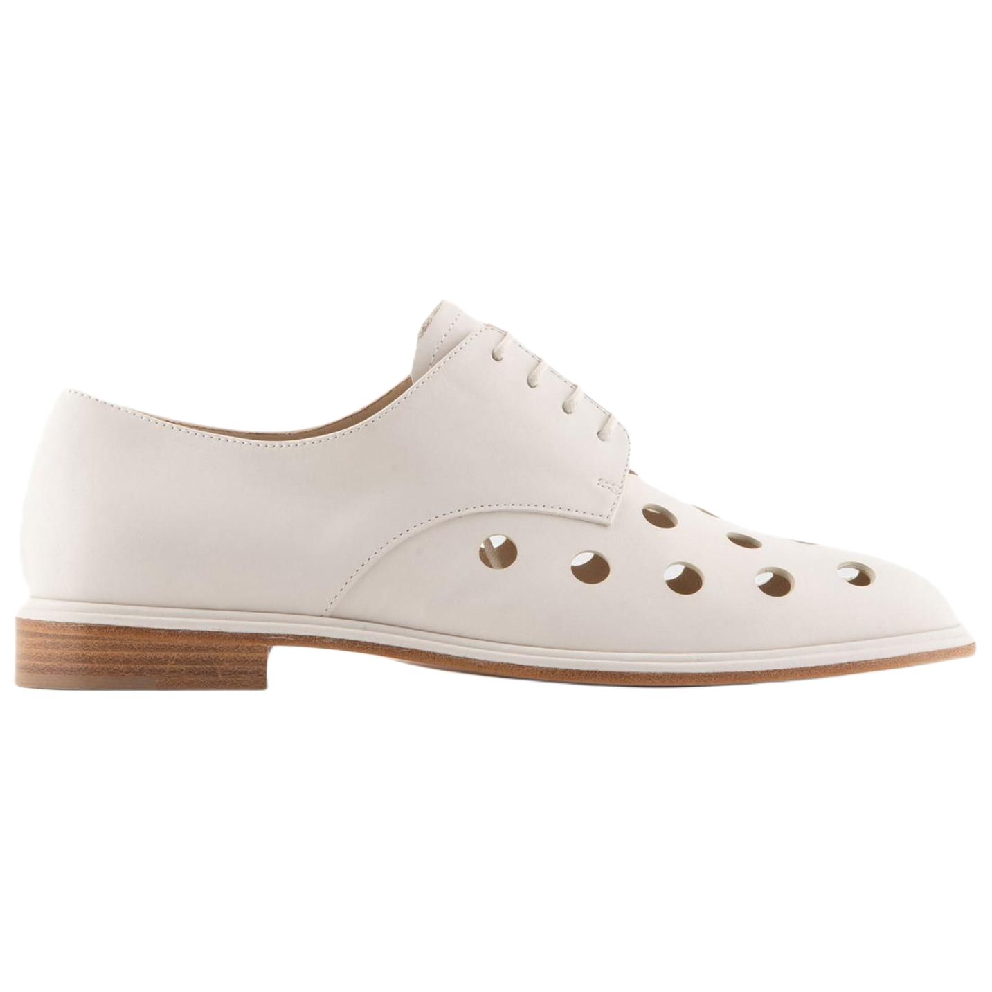 Order (W) Emporio Armani Zapatos Planos de Cuero Cordones 'Blancos' X1C229XF562100809