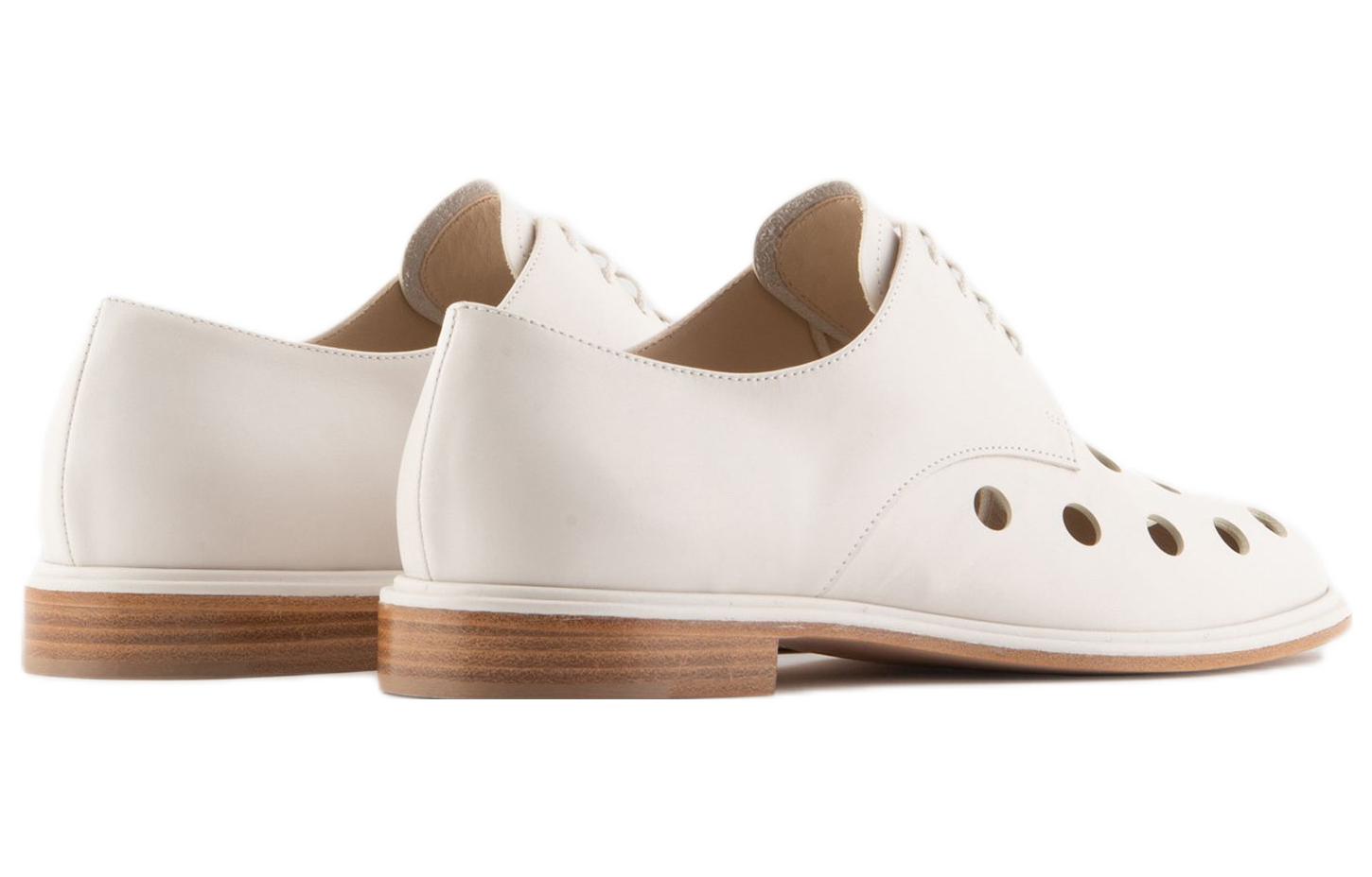 Shop (W) Emporio Armani Zapatos Planos de Cuero Cordones 'Blancos' X1C229XF562100809