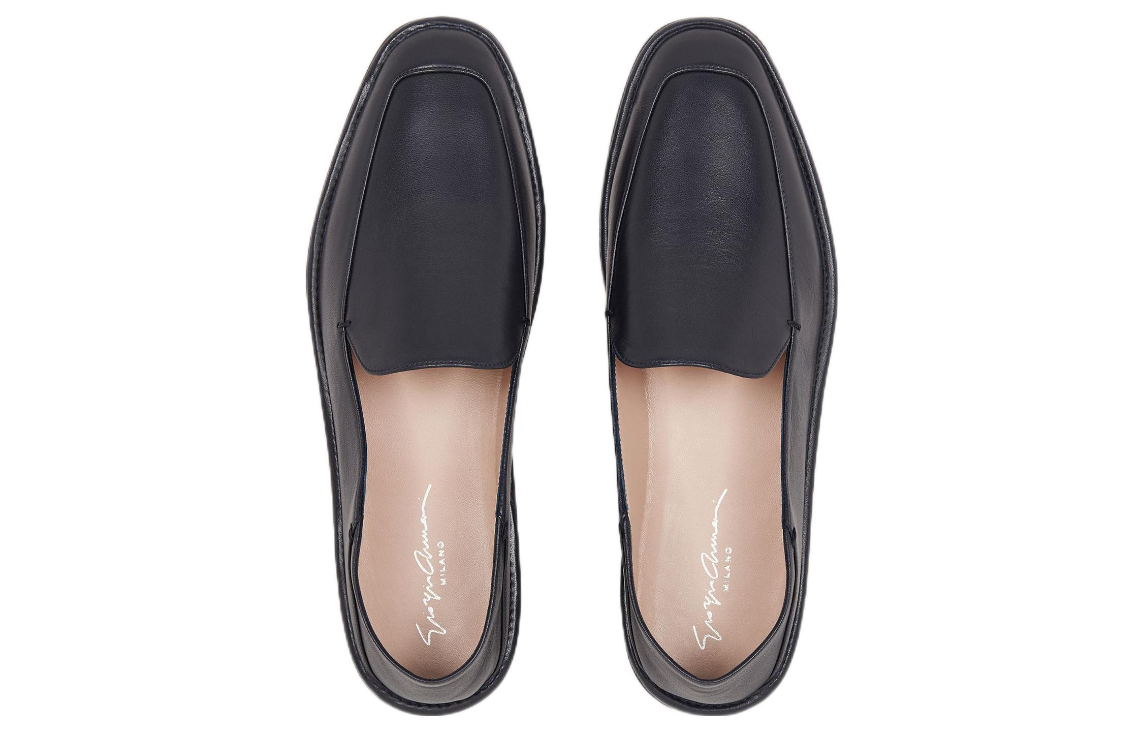 (W) Emporio Armani Leather Loafer 'Black' 圖 3