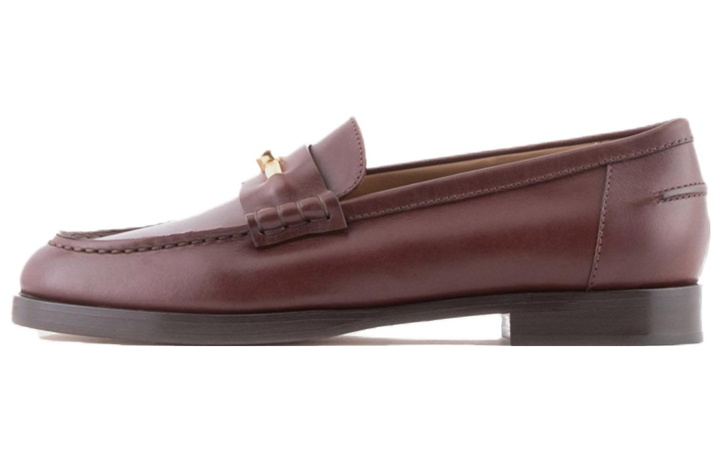 (W) Emporio Armani Leather Loafer 'Brown'
