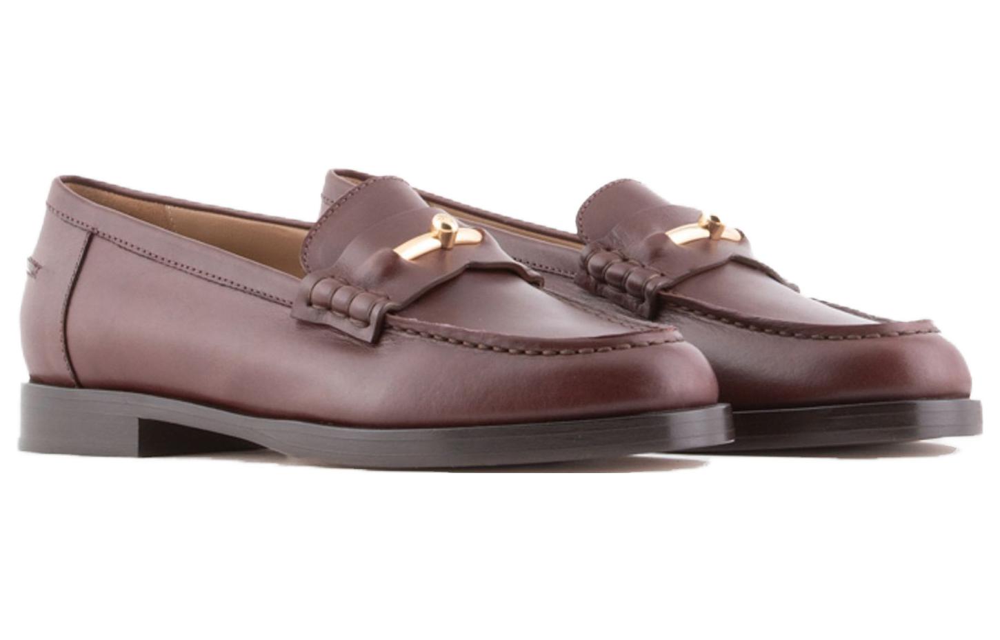 (W) Emporio Armani Leather Loafer 'Brown' 圖 2