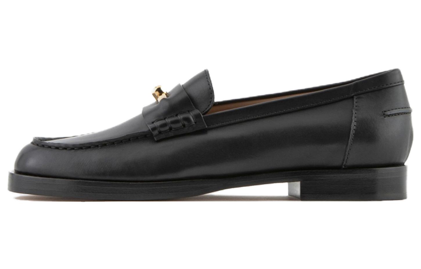 (W) Emporio Armani Leather Loafer Low 'Black'