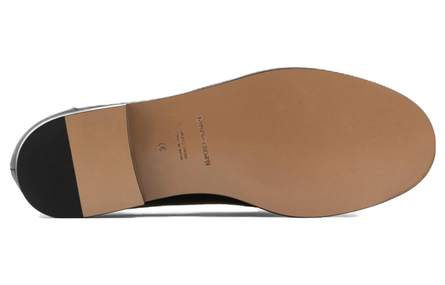 (W) Emporio Armani Leather Loafer Low 'Black' 圖 5