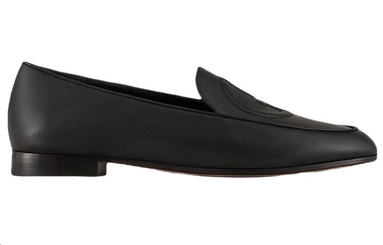 (W) Emporio Armani Leather Loafers 'GA Logo Black' 圖 2