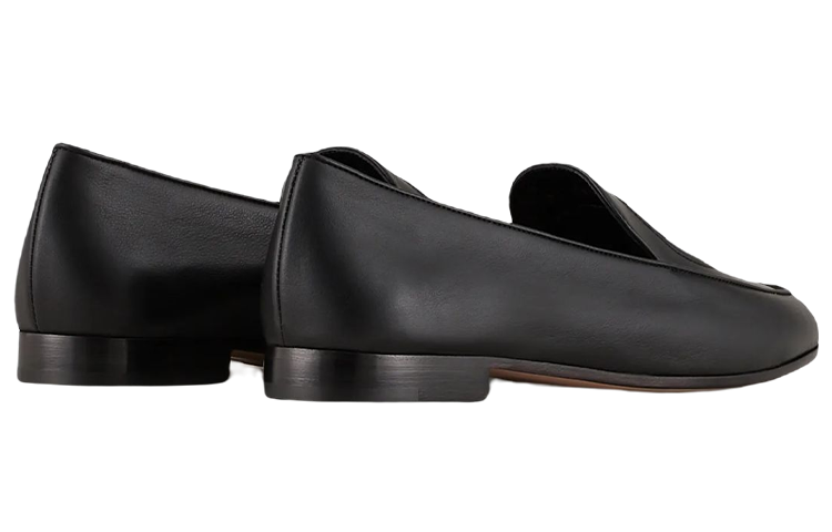 (W) Emporio Armani Leather Loafers 'GA Logo Black' 圖 4