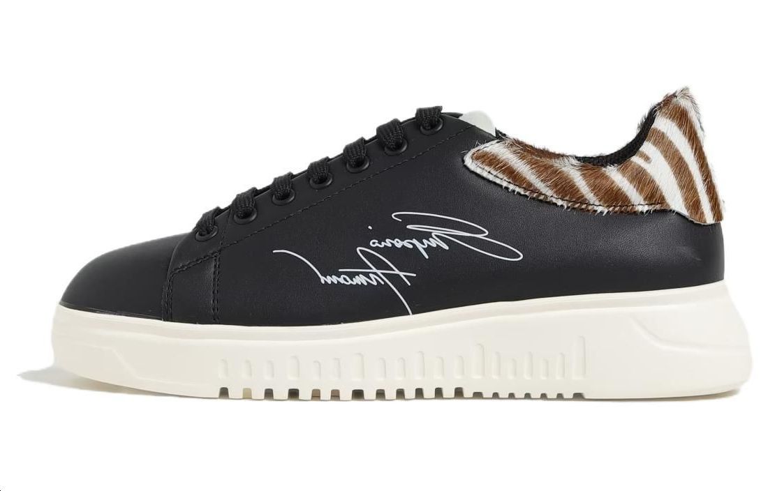 (Women) Emporio Armani Leather Low-Top Sneaker 'Black Comfort Fashion' X3X024XN3881R298