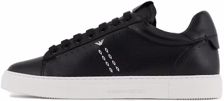 (Women) Emporio Armani Leather Low-Top Sneaker 'Black Studded Perforated' X3X162XN853N763 (Women) Emporio Armani Leather Low-Top Sneaker 'Black Studded Perforated' X3X162XN853N763