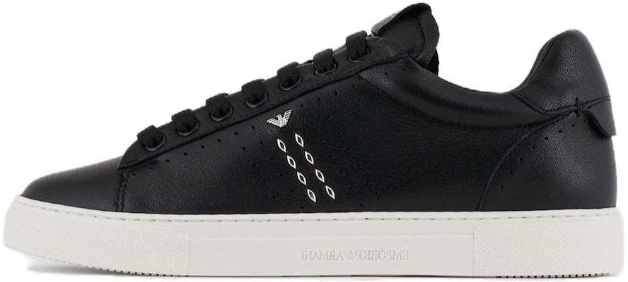 (W) Emporio Armani 黑色铆钉穿孔皮革低帮运动鞋 X3X162XN853N763 Buy (W) Emporio Armani 黑色铆钉穿孔皮革低帮运动鞋 X3X162XN853N763