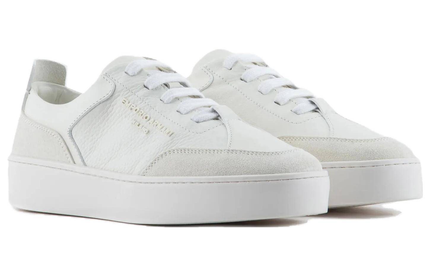 (W) Emporio Armani Leather Low Top 'White CMFT Lace-Up' 圖 2