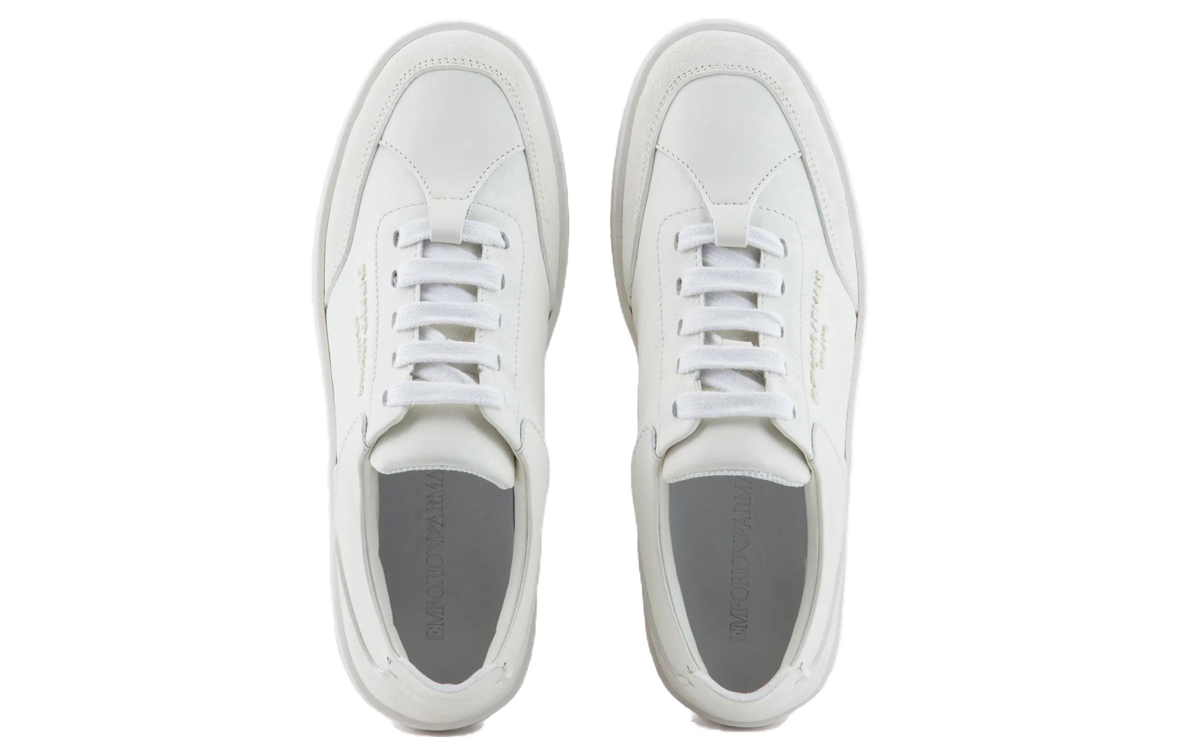 (W) Emporio Armani Leather Low Top 'White CMFT Lace-Up' 圖 3