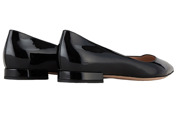 (W) Emporio Armani Leather Pointed Flat 'Black' 圖 3