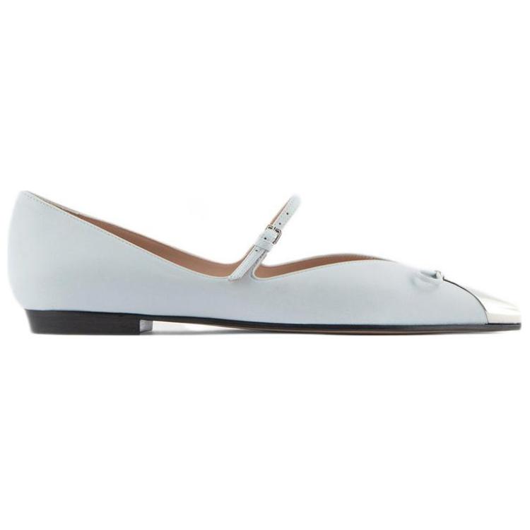 Order (W) 엠포리오 아르마니 블루 가죽 플랫 슈즈 X3D277XF271100033