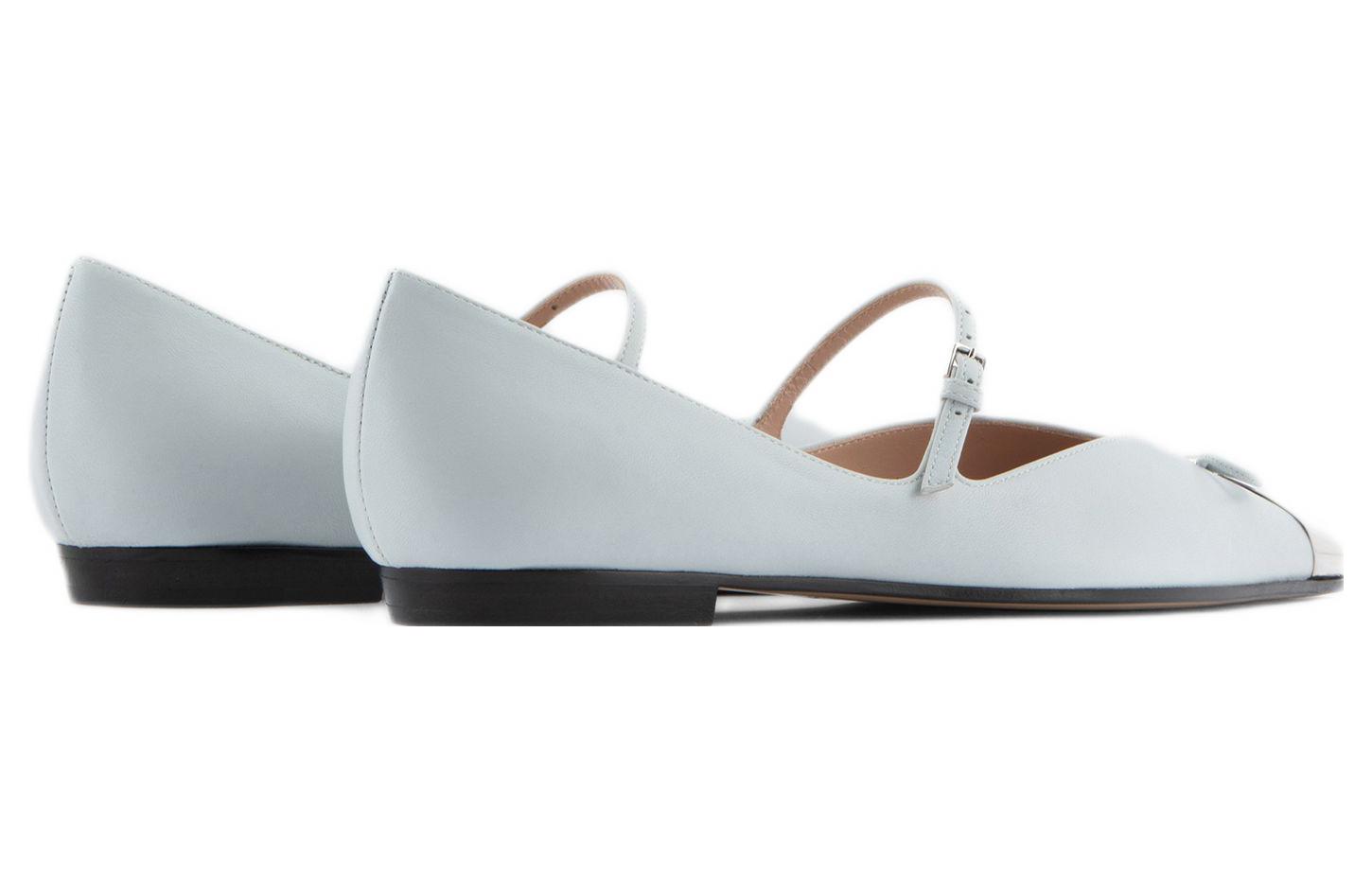 Shop (W) 엠포리오 아르마니 블루 가죽 플랫 슈즈 X3D277XF271100033