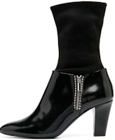 (Women) Emporio Armani Leather Pointed Toe Slip-On Ankle Boot 'Black' X3N148XM597K001 (Women) Emporio Armani Leather Pointed Toe Slip-On Ankle Boot 'Black' X3N148XM597K001