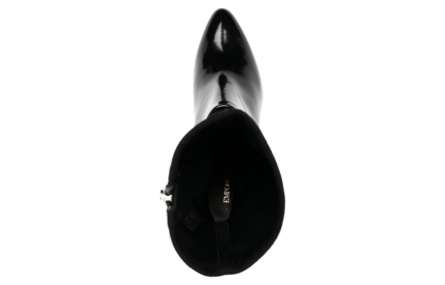 Shop (Women) Emporio Armani Leather Pointed Toe Slip-On Ankle Boot 'Black' X3N148XM597K001